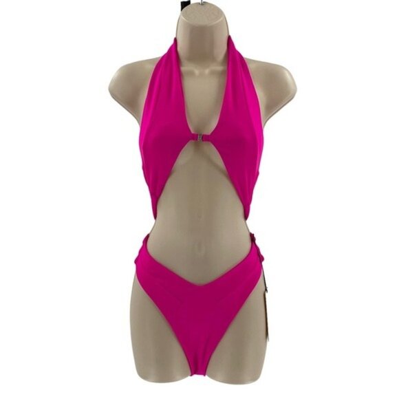 lovewave | NEW The Christensen One Piece Cut Out Swimsuit in Hot Pink Size S - Picture 3 of 12